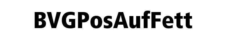 BVGPosAufFett font preview