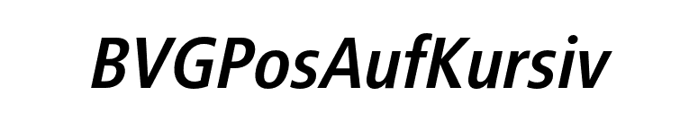 BVGPosAufKursiv font preview