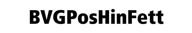 BVGPosHinFett font preview