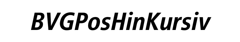 BVGPosHinKursiv font preview