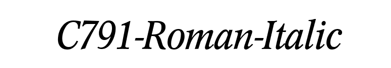 C791-Roman-Italic font preview
