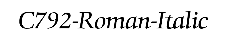 C792-Roman-Italic font preview
