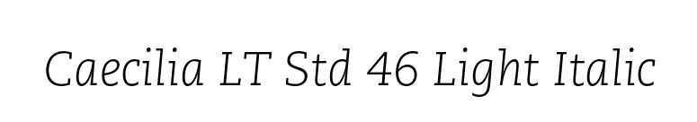 Caecilia LT Std 46 Light Italic font preview