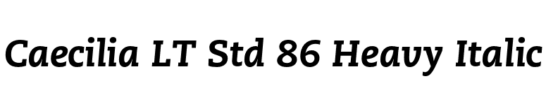 Caecilia LT Std 86 Heavy Italic font preview