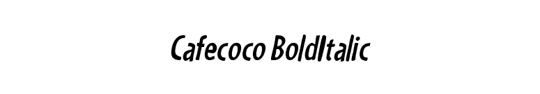 Cafecoco BoldItalic font preview