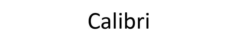 Calibri font preview