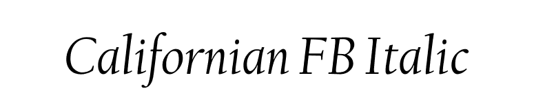 Californian FB Italic font preview