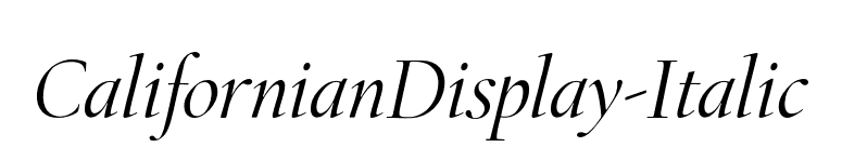 CalifornianDisplay-Italic font preview