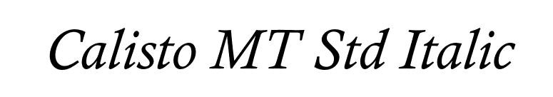 Calisto MT Std Italic font preview