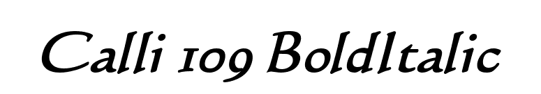 Calli 109 BoldItalic font preview