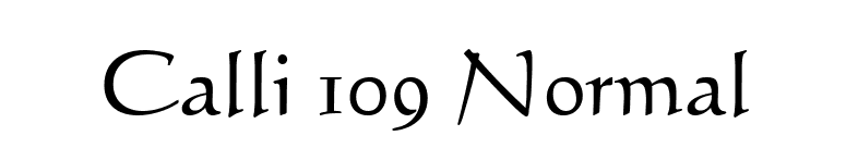 Calli 109 Normal font preview