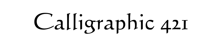 Calligraphic 421 font preview