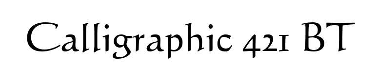 Calligraphic 421 BT font preview