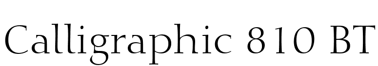 Calligraphic 810 BT font preview