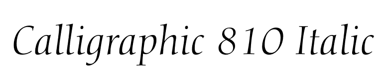 Calligraphic 810 Italic font preview