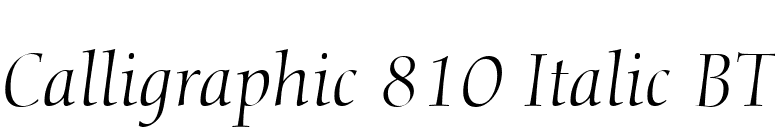 Calligraphic 810 Italic BT font preview