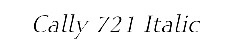 Cally 721 Italic font preview