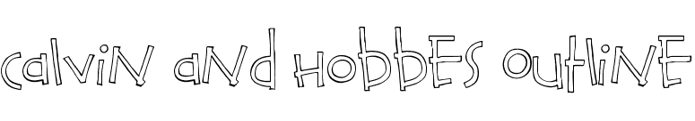 Calvin and Hobbes Outline font preview