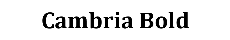 Cambria Bold font preview