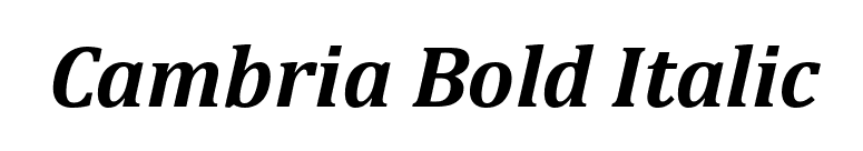 Cambria Bold Italic font preview
