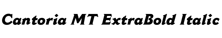 Cantoria MT ExtraBold Italic font preview