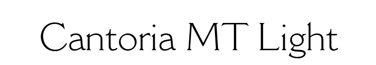 Cantoria MT Light font preview