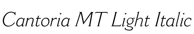 Cantoria MT Light Italic font preview