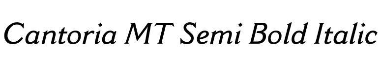 Cantoria MT Semi Bold Italic font preview