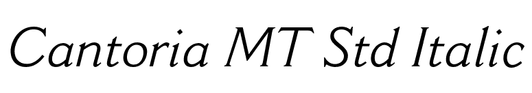 Cantoria MT Std Italic font preview