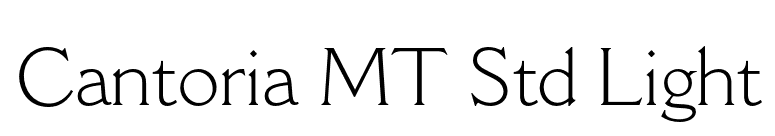 Cantoria MT Std Light font preview