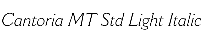 Cantoria MT Std Light Italic font preview