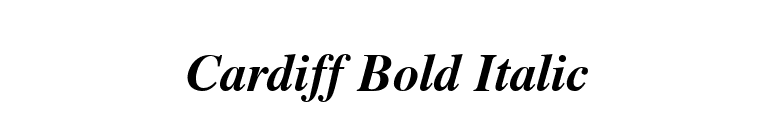 Cardiff Bold Italic font preview