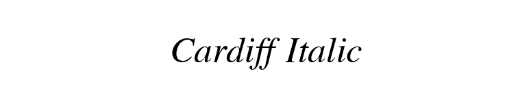 Cardiff Italic font preview