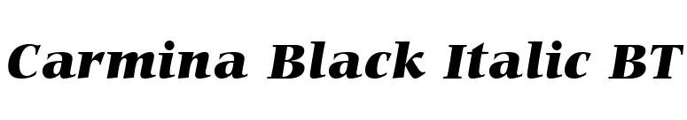 Carmina Black Italic BT font preview