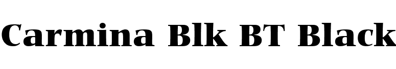 Carmina Blk BT Black font preview