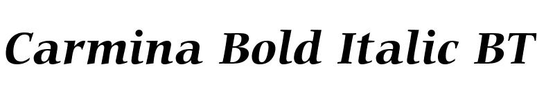 Carmina Bold Italic BT font preview