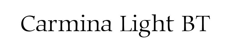 Carmina Light BT font preview