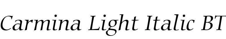 Carmina Light Italic BT font preview