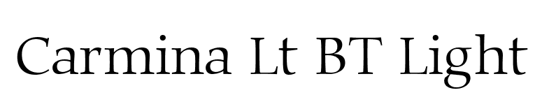 Carmina Lt BT Light font preview