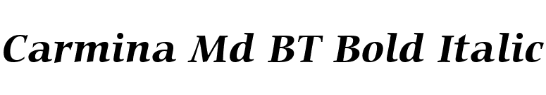 Carmina Md BT Bold Italic font preview