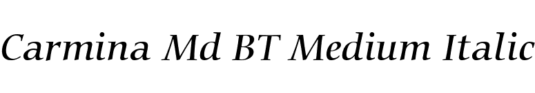 Carmina Md BT Medium Italic font preview