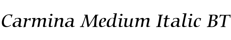 Carmina Medium Italic BT font preview