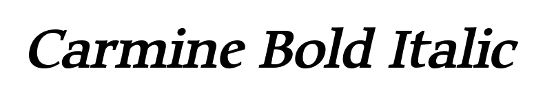 Carmine Bold Italic font preview