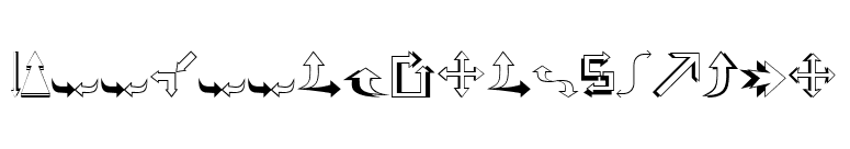 Carr Arrows (outline) font preview