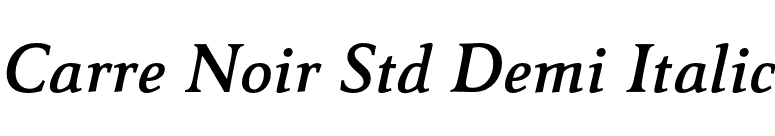 Carre Noir Std Demi Italic font preview