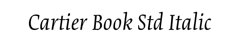 Cartier Book Std Italic font preview