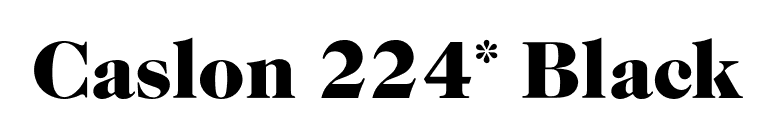 Caslon 224* Black font preview