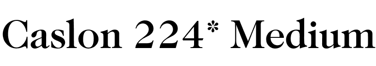 Caslon 224* Medium font preview