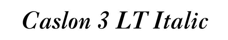Caslon 3 LT Italic font preview