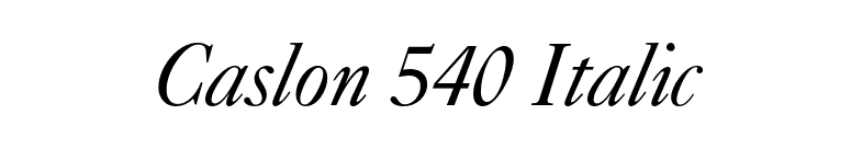 Caslon 540 Italic font preview